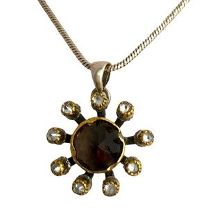 Bali sterling sunburst smoky quartz pendant